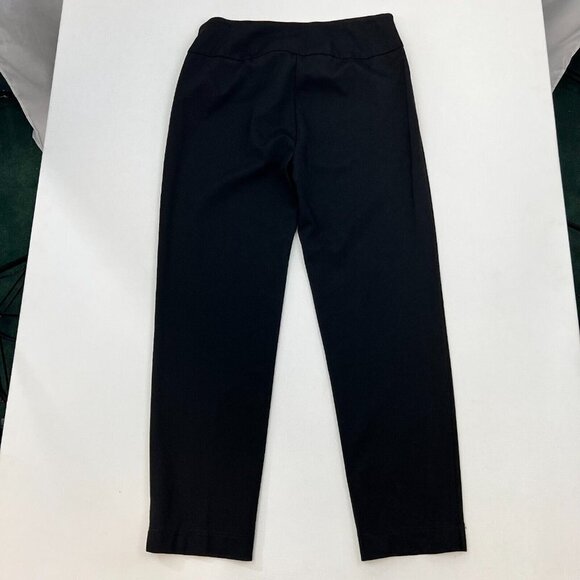 Slim Sation Womens Black Elastic Waist Straight Leg Pull On Ankle Pants Size 6 - Picture 5 of 8